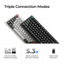 Keychron q6 Ultra (Q6u-p1) zmk rgb 8k Wireless Custom Mechanical Keyboard-red Switch 100% us White