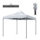 Κιόσκι - Gazebo Bari Megapap Πτυσσόμενο Μεταλλικός Σκελετός - Αδιάβροχο Ύφασμα Χρώμα Λευκό 3x3x3,10m.