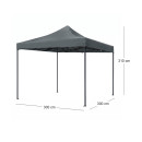 Κιόσκι - Gazebo Bari Megapap Πτυσσόμενο Μεταλλικός Σκελετός - Αδιάβροχο Ύφασμα Χρώμα Γκρι 3x3x3,10m.