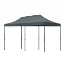 Κιόσκι - Gazebo Bari Megapap Πτυσσόμενο Μεταλλικός Σκελετός - Αδιάβροχο Ύφασμα Χρώμα Γκρι 3x6x3,27m.