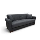 VAVEL DARK GREY ΥΦΑΣΜΑ 3ΘΕΣΙΟΣ ΚΑΝΑΠΕΣ/ΚΡΕΒΑΤΙ ΜΕ ΑΠΟΘ.ΧΩΡΟ 216X85X80εκ.