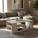 Τραπεζάκι Σαλονιού Abdera Megapap Χρώμα Travertine 110x60x42εκ.
