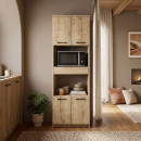 Ντουλάπι Κουζίνας - Μπάνιου Alvento Megapap Χρώμα Sapphire oak 60x42x180εκ.