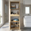 Ντουλάπι Κουζίνας - Μπάνιου Alvento Megapap Χρώμα Sapphire oak 60x42x180εκ.