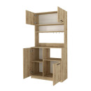 Έπιπλο Κουζίνας Tuco 2 Megapap Χρώμα Sapphire oak 90x40x180εκ.
