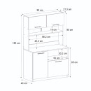 Έπιπλο Κουζίνας Tuco 2 Megapap Χρώμα Sapphire oak 90x40x180εκ.