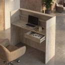 Γραφείο Υποδοχής - Reception Wilko Megapap με led Χρώμα Travertine - Sandstone 113,6x42x110εκ.