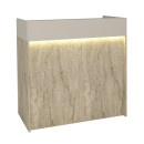 Γραφείο Υποδοχής - Reception Wilko Megapap με led Χρώμα Travertine - Sandstone 113,6x42x110εκ.
