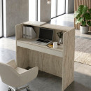 Γραφείο Υποδοχής - Reception Navita Megapap με led Χρώμα Travertine - Sandstone 113,6x42x111,8εκ.
