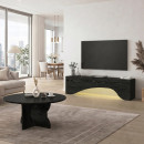 Τραπεζάκι Σαλονιού Mara Megapap Χρώμα Sencron Black Ø75x36,8εκ.