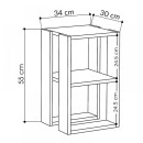 Κομοδίνο - Τραπεζάκι Βοηθητικό Lonie Megapap Χρώμα Travertine 34x30x55εκ.