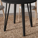 Τραπέζι Xana Megapap Χρώμα Black Wood Ø90x77,5εκ.