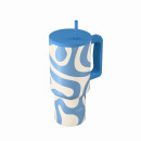 Estia Θερμος Straw Tumbler xl Save the Aegean 900ml Ocean Waves