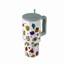 Estia Θερμος Straw Tumbler xl Save the Aegean 900ml Urban Vibes