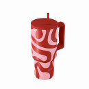 Estia Θερμος Straw Tumbler xl Save the Aegean 900ml Coral Waves