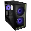 Lian li Vector V150 Black - w/ 3 x Argb Fans + hub - Infinity Mirror - Micro-Atx, Mini-itx pc Case