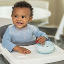 Chicco Μπωλ Σιλικόνης με Βεντούζα Νatural Σιέλ Για 6+ Μηνών