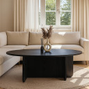 Τραπεζάκι Σαλονιού Ravey Megapap Χρώμα Sencron Black 120x60x39,6εκ.