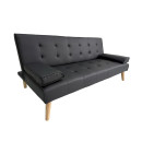 MERYL BLACK PU ΚΑΝΑΠΕΣ ΚΡΕΒΑΤΙ 170X81X74εκ.