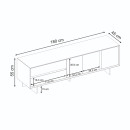 Έπιπλο Τηλεόρασης Capri Megapap Χρώμα Sapphire oak 180x45x55εκ.