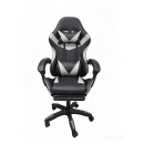 A9937 ΜΑΥΡΟ/ΓΚΡΙ PVC ΠΟΛΥΘΡΟΝΑ GAMING/ΜΕ ΥΠΟΠΟΔΙΟ 64X59X43-112/53-125εκ.