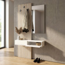 Έπιπλο Εισόδου Elois Megapap Χρώμα Λευκό - Sepet oak 96,6x26,8x195,5εκ.