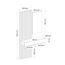 Έπιπλο Εισόδου Elois Megapap Χρώμα Λευκό - Sepet oak 96,6x26,8x195,5εκ.