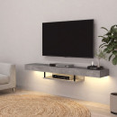 Έπιπλο Τηλεόρασης Επιτοίχιο Albares Megapap με led Χρώμα Γκρι Σκυροδέματος 150x29,6x22εκ.