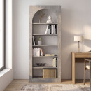Βιβλιοθήκη Voila Megapap Χρώμα Γκρι Σκυροδέματος 74x35x180εκ.