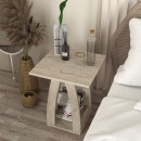 Τραπεζάκι Βοηθητικό - Κομοδίνο Deros Megapap Χρώμα Travertine 45x45x56εκ.