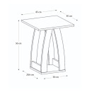 Τραπεζάκι Βοηθητικό - Κομοδίνο Deros Megapap Χρώμα Travertine 45x45x56εκ.