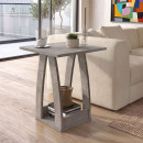 Τραπεζάκι Βοηθητικό - Κομοδίνο Deros Megapap Χρώμα Γκρι Σκυροδέματος 45x45x56εκ.