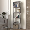 Βιβλιοθήκη Alvina Megapap Χρώμα Γκρι Σκυροδέματος 45x19,6x158,8εκ.
