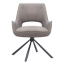 Πολυθρόνα Τραπεζαρίας Alessia Megapap Περιστρεφόμενη Elephant Grey Ύφασμα - Μεταλλικό Μαύρο Πόδι 58x66x85εκ.