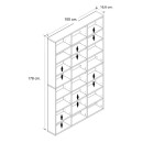 Βιβλιοθήκη Diamond Megapap Χρώμα Φυσικό Οξιάς 100x16,6x178εκ.