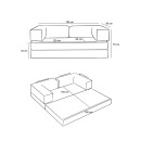 Καναπές - Κρεβάτι Comfort Megapap Τριθέσιος Υφασμάτινος Χρώμα Μέντα 190x95x75εκ.
