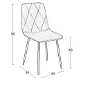 EVA CAPPUCCINO VELVET ΥΦΑΣΜΑ ΚΑΡΕΚΛΑ ΜΕΤΑΛΛΙΚΗ 43X55X90εκ.
