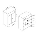 Παπουτσοθήκη - Ντουλάπι Efsun Megapap Χρώμα Λευκό - Sapphire oak 62x35x86εκ.