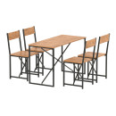 Σετ Τραπεζαρία 5τμχ Maysa Megapap Χρώμα Pine oak 120x52,7x71,8εκ.
