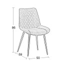 ALESIA L. BEIGE ΥΦΑΣΜΑ ΚΑΡΕΚΛΑ ΜΕΤΑΛΛΙΚΗ 50X59X86εκ.