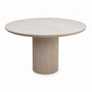 Τραπέζι Hazar Megapap mdf Χρώμα Travertine - Sandstone Ø119,5x76εκ.