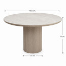Τραπέζι Hazar Megapap mdf Χρώμα Travertine - Sandstone Ø119,5x76εκ.