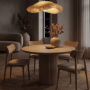Τραπέζι Hazar Megapap mdf Χρώμα Travertine - Sandstone Ø100,5x76εκ.