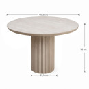 Τραπέζι Hazar Megapap mdf Χρώμα Travertine - Sandstone Ø100,5x76εκ.
