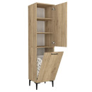 Ντουλάπι με Καλάθι Απλύτων Singa Megapap Χρώμα Sepet oak 45x40x180εκ.