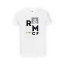 Real Madrid cf Official t-Shirt – White Minimalist 'rmcf' Block Print – Size m (Rm1ce110)