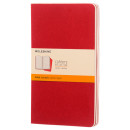 Moleskine Ruled Cahier L Cranberry Red set 3pcs