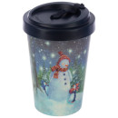 Κούπα - Ποτήρι - Jan Pashley Christmas Snowman Reusable Screw Top Bamboo Composite Travel Mug XBAMB187