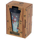 Κούπα - Ποτήρι - Jan Pashley Christmas Snowman Reusable Screw Top Bamboo Composite Travel Mug XBAMB187