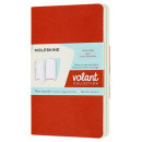 Moleskine Volant Pocket Plain Coral Orange Aquamarine Blue Set 2pcs
